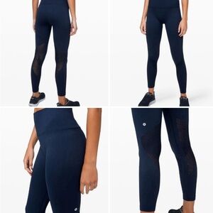 Lululemon Athletica For The Chill Of It True Navy 25” Tight Leggings Size 6
